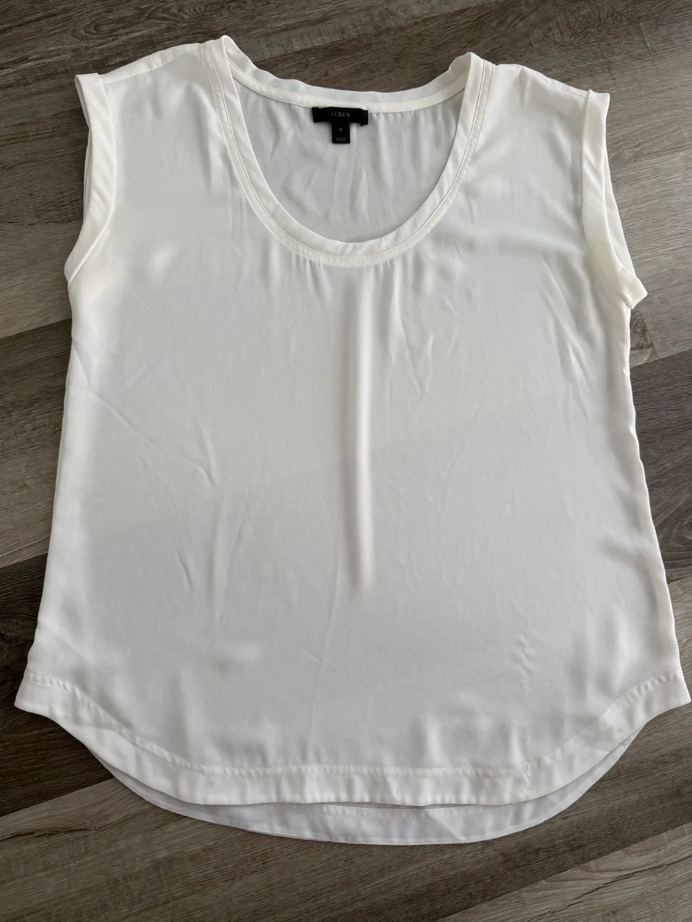 J. Crew Cream Layered Chiffon Cap-Sleeve Blouse